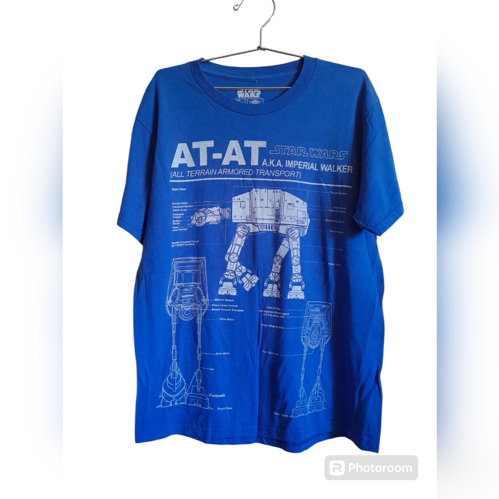 Star Wars Men's AT-AT Imperial Walker Schematics Poster T-Shirt